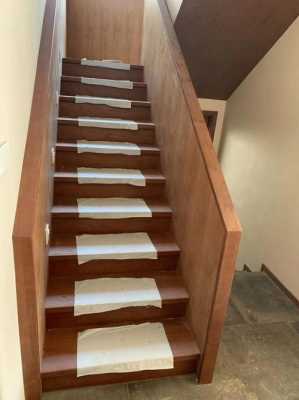 木板包扶梯（楼梯扶手包木头）-图2